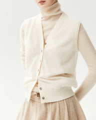 100% Cashmere V-Neck Sweater Vest