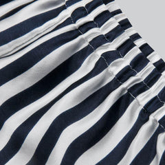 Short Stripe Pajamas Set Kid's Silk Nightwear