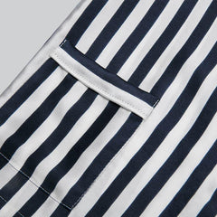 Short Stripe Pajamas Set Kid's Silk Nightwear