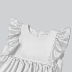 Cute Solid Color Silk Skirt For Girl