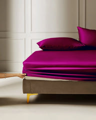 19 Momme 3PCS Silk Fitted Sheet Set, Purple