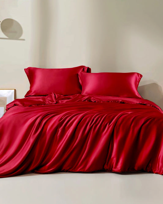 19 Momme Seamless Silk Duvet Cover, Burgundy