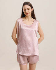 Silk Sleeveless Silk Two Piece Pajamas
