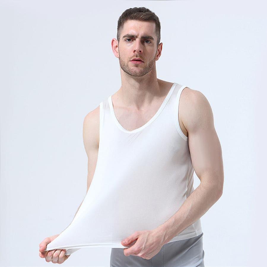 Men's Sleeveless Silk Knit Tank Top