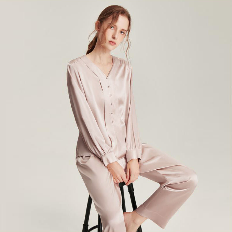 Silk V-Neck Elegant Nightwear - DAISYSILK UK
