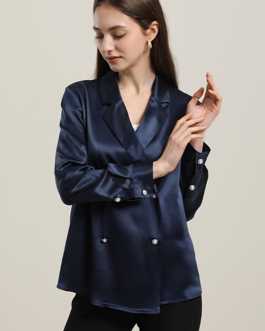 Double-Breasted Silk Shirt
