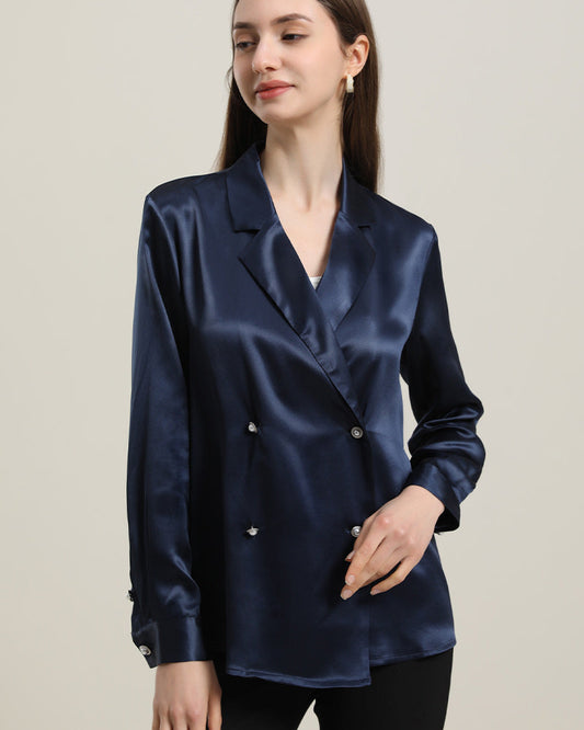 Double-Breasted Silk Shirt