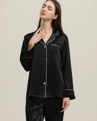 22 Momme Classic Silk Pajamas Set Black