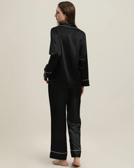 22 Momme Classic Silk Pajamas Set Black