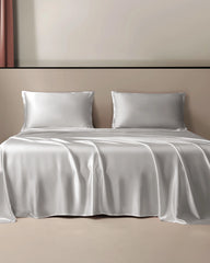 22 Momme Silk Flat Sheet, Silver Grey