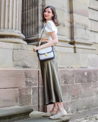 22 Momme Silk Maxi Skirt, Moss Green