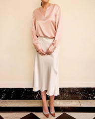 22 Momme Silk Midi Skirt
