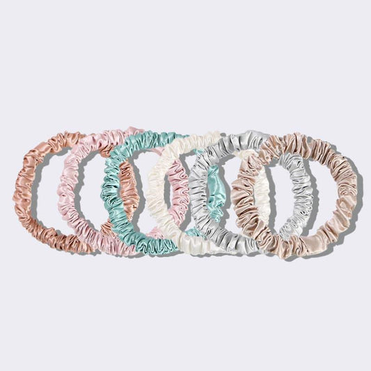 22 Momme Silk Skinny Scrunchies 6PCS - DAISYSILK UK