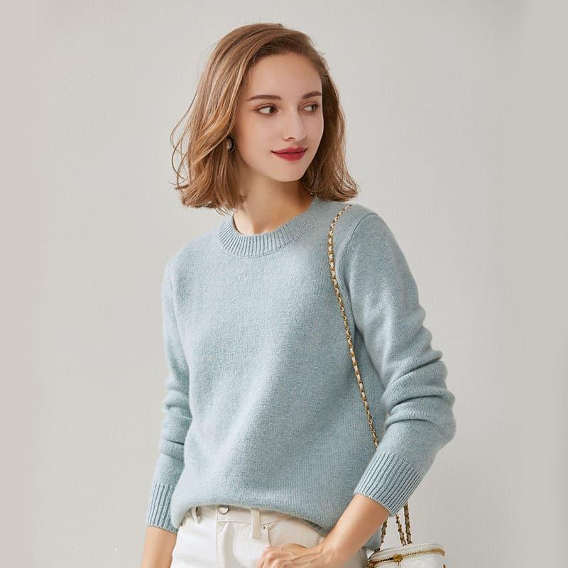 Pure Cashmere Crew-Neck Sweater - DAISYSILK UK