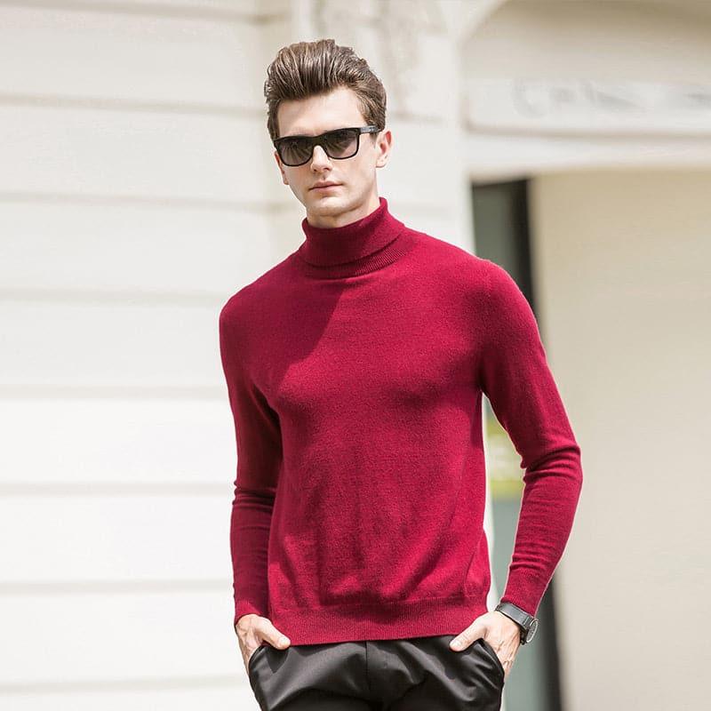 Men's Cashmere Turtleneck Sweater - DAISYSILK UK