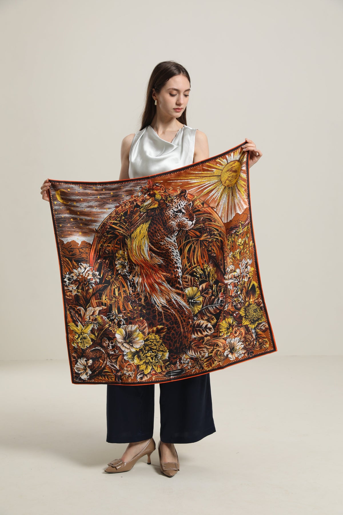 Vintage Tiger Silk Scarf