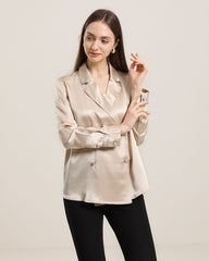 Double-Breasted Silk Shirt