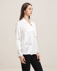 Double-Breasted Silk Shirt