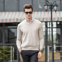 Men's V Neck Cashmere Sweater