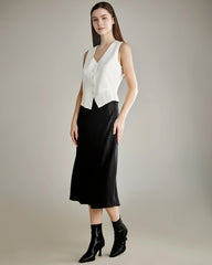 Women's Silk Suit Vest, White