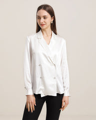 Double-Breasted Silk Shirt