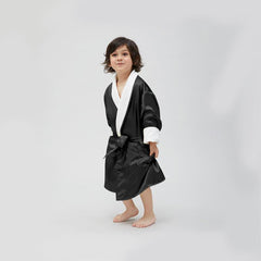 Kid's Silk and Velvet Reversible Robe for Winter