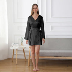 Women's Washable 100% Silk Short Robe