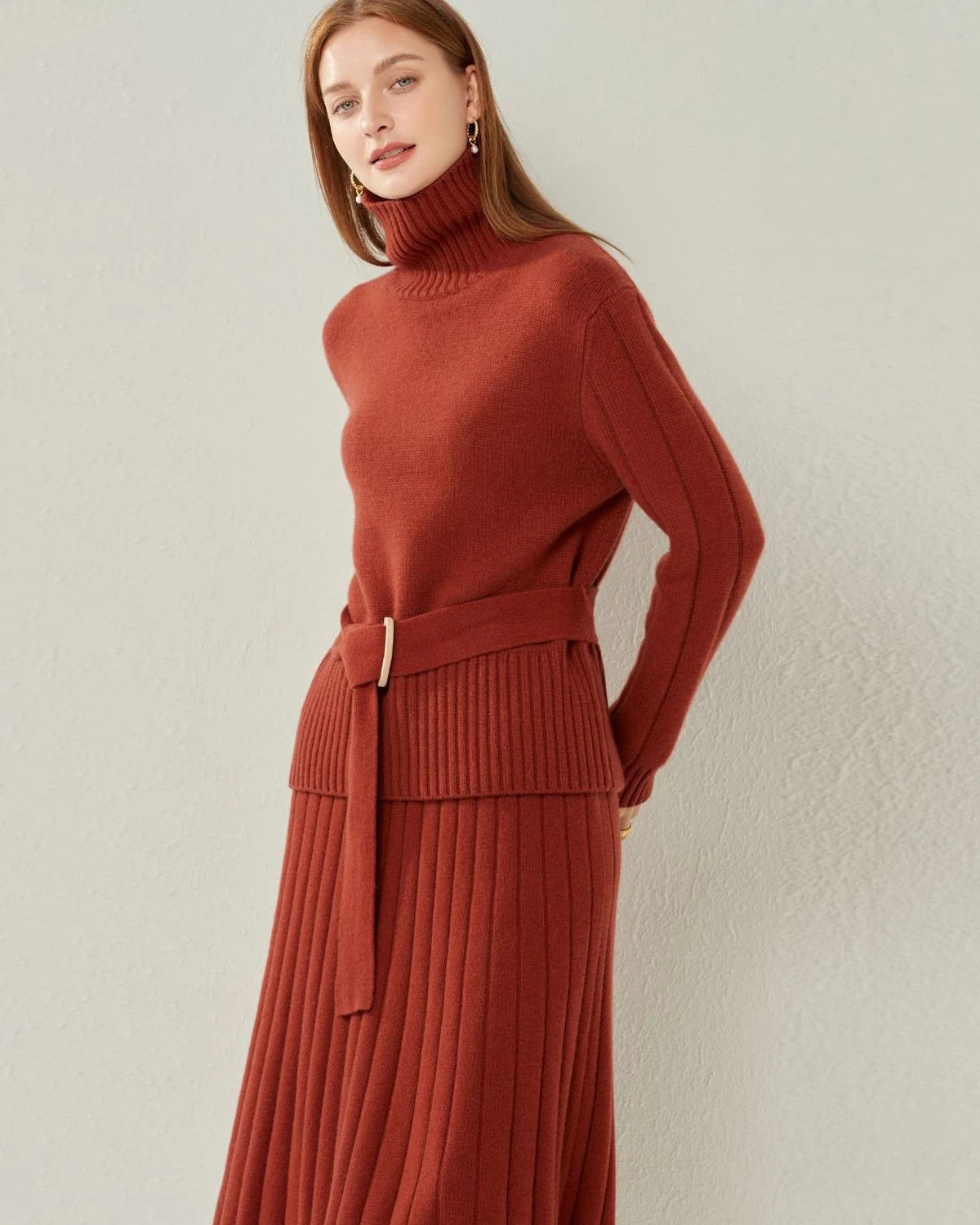 Belted Jumper Cashmere Sweater - DAISYSILK UK