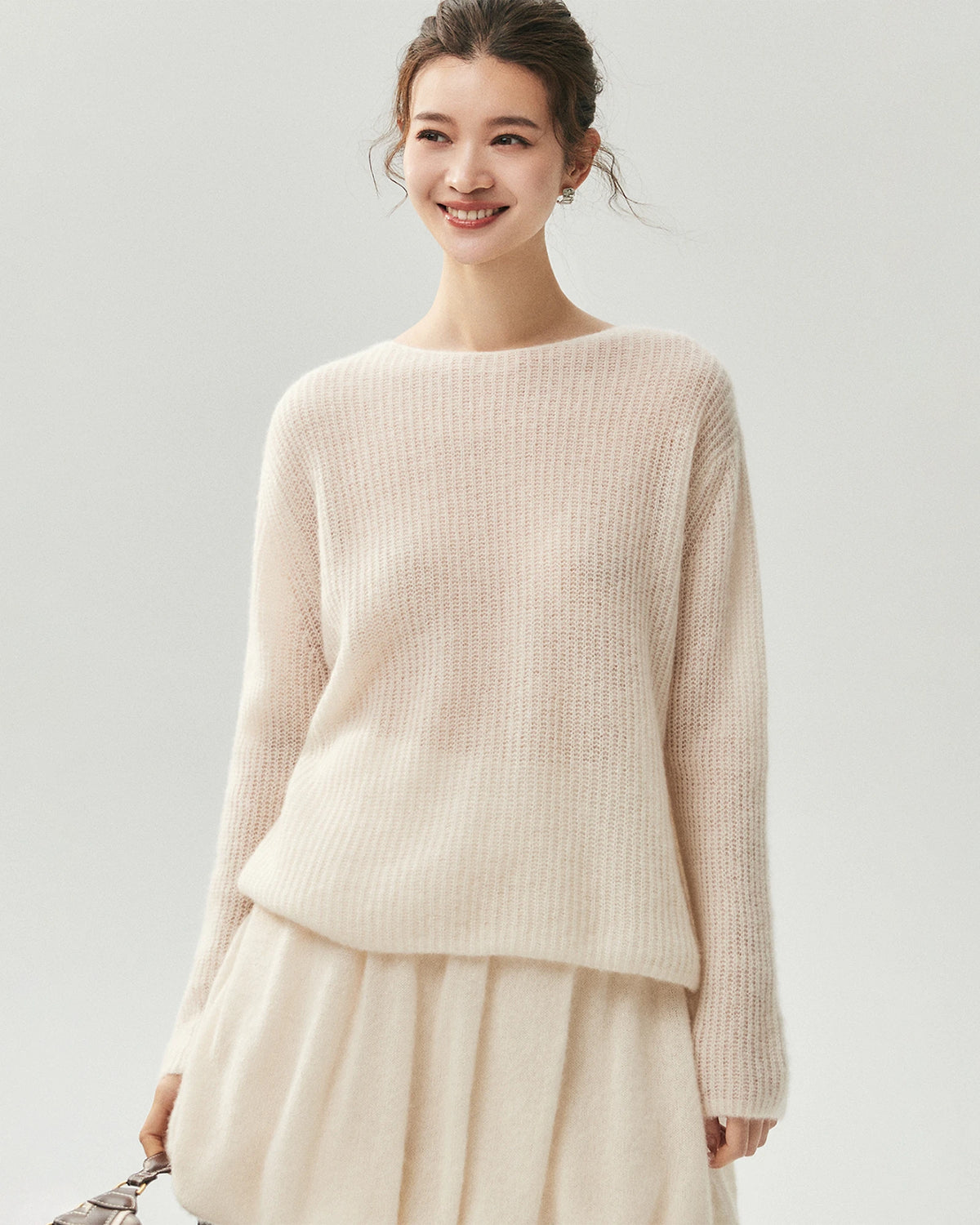 Cashmere Silk Boat Neck Sweater