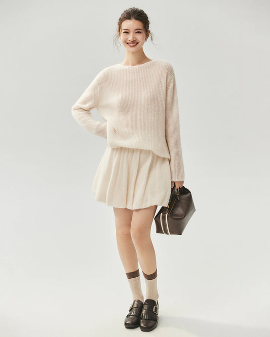Cashmere Silk Boat Neck Sweater