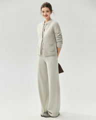 Cashmere Silk Heart Button Pocket Cardigan