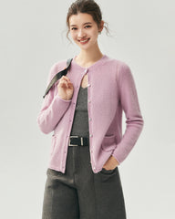 Cashmere Silk Heart Button Pocket Cardigan