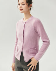 Cashmere Silk Heart Button Pocket Cardigan