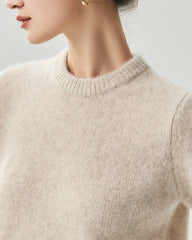 Cashmere Silk Marled Short Sleeve Sweater