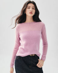 Cashmere Silk Sheer Sleeve Sweater