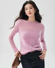 Cashmere Silk Sheer Sleeve Sweater