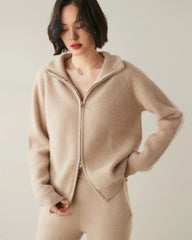 Women’s Cashmere Wool Zip-Up Cardigan