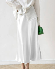 22 Momme Silk Midi Skirt