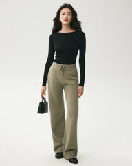 100% Merino Wool Boat Neck Top