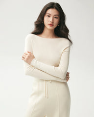 100% Merino Wool Boat Neck Top