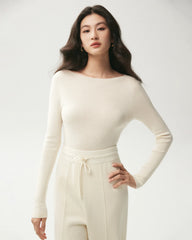 100% Merino Wool Boat Neck Top