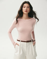 100% Merino Wool Boat Neck Top