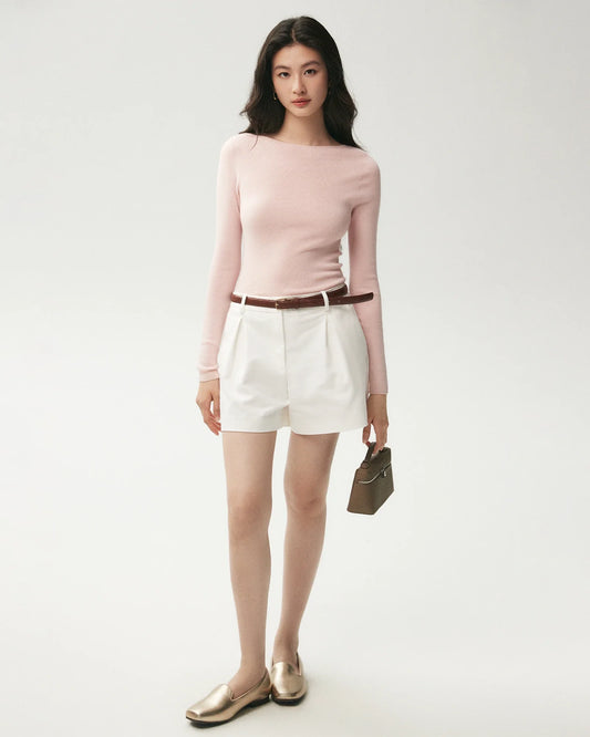 100% Merino Wool Boat Neck Top