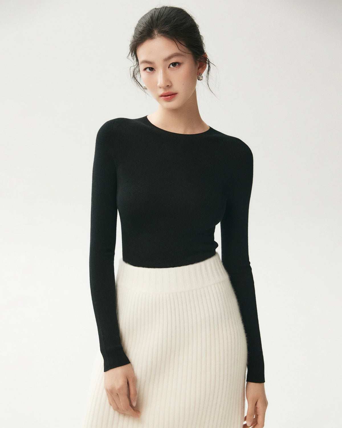 100% Merino Wool Crew Neck Top