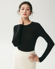 100% Merino Wool Crew Neck Top