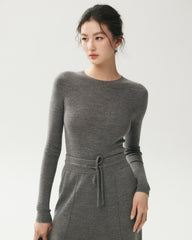 100% Merino Wool Crew Neck Top