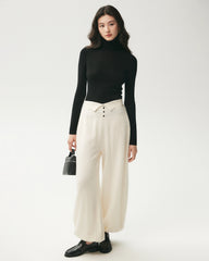 100% Merino Wool Funnel Neck Top