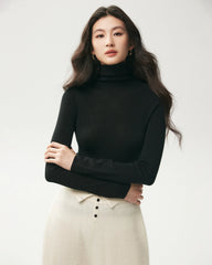 100% Merino Wool Funnel Neck Top