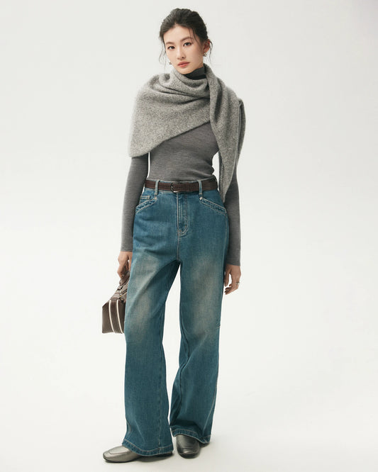 100% Merino Wool Funnel Neck Top