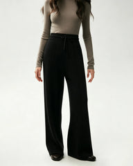 Merino Wool Straight Leg Knit Trousers